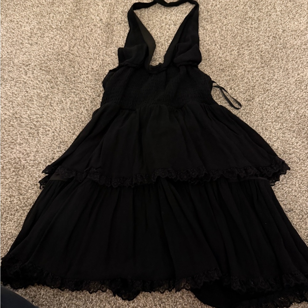 Elegant Black Halter Dress
